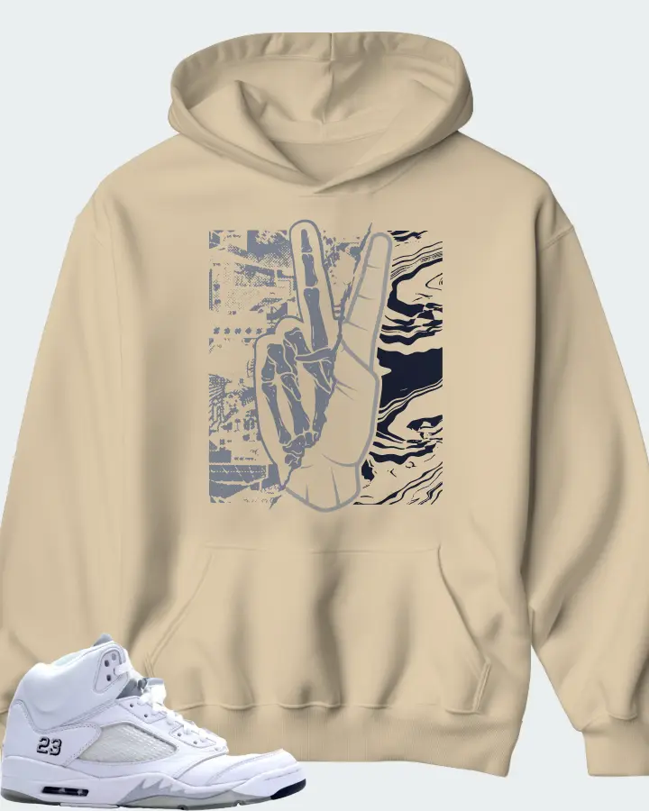 Jordan 5 Retro Sneaker Matching Cream Hoodie - Peace of mind