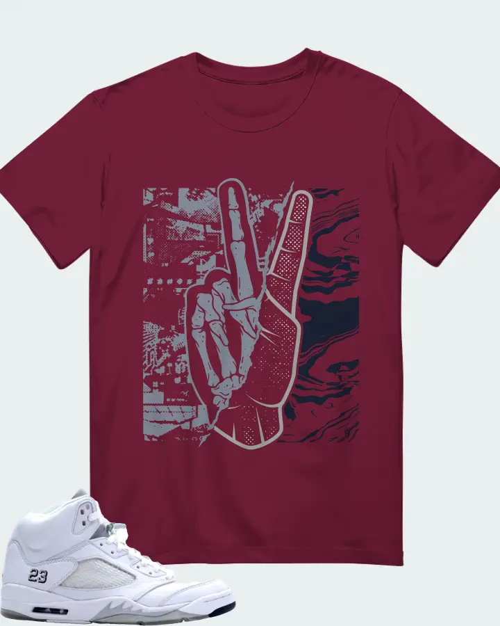 Jordan 5 Retro Sneaker Matching Maroon T-Shirt - Peace of mind