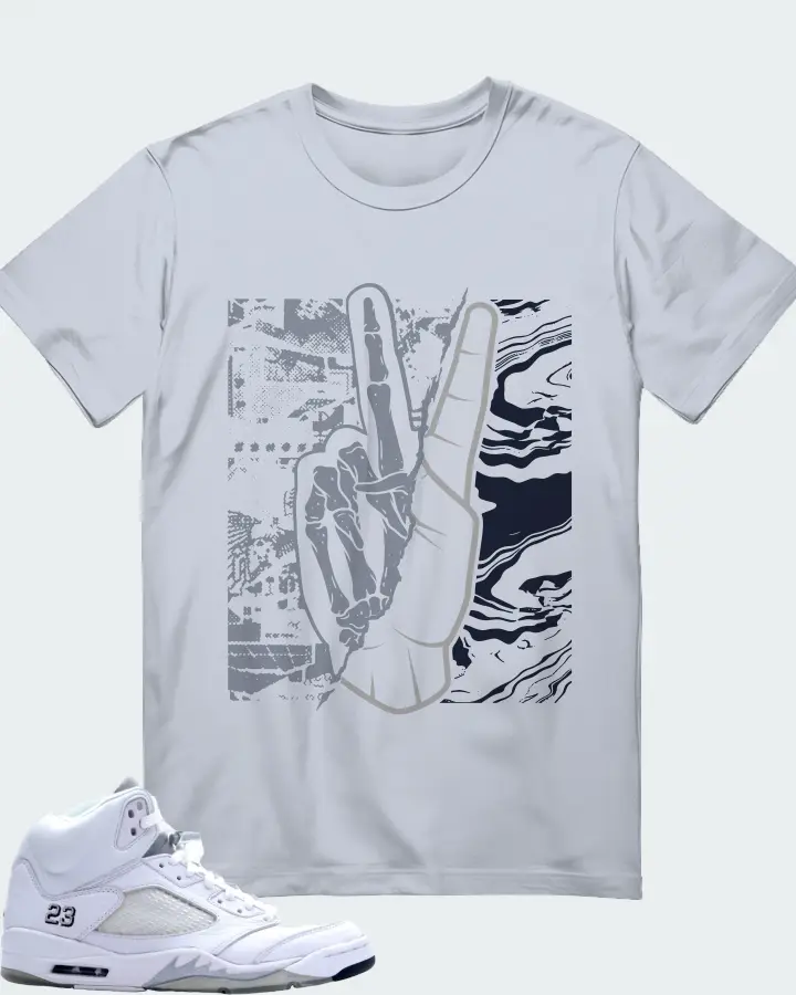 Jordan 5 Retro Sneaker Matching Light Blue T-Shirt - Peace of mind