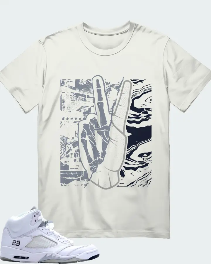 Jordan 5 Retro Sneaker Matching Ash T-Shirt - Peace of mind