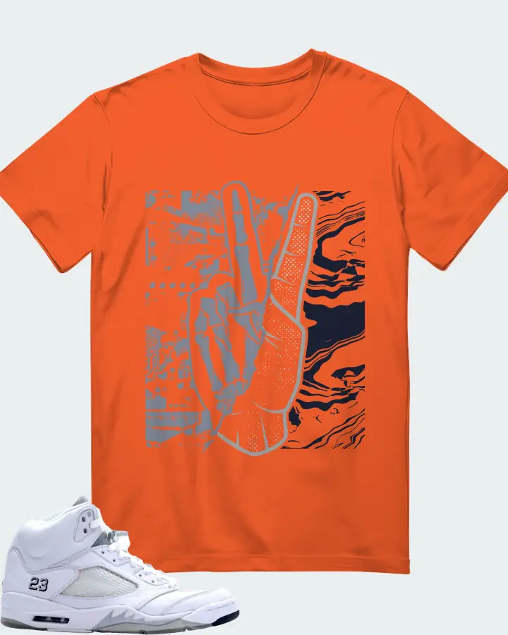 Jordan 5 Retro Sneaker Matching Orange T-Shirt - Peace of mind