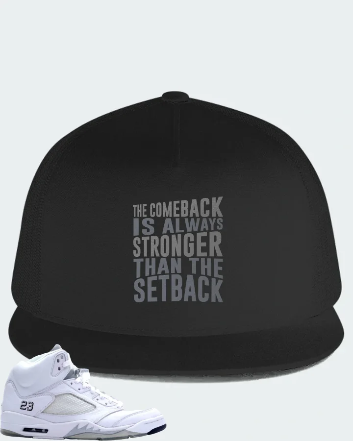 Jordan 5 Retro Sneaker Matching Black Hat - The Comeback