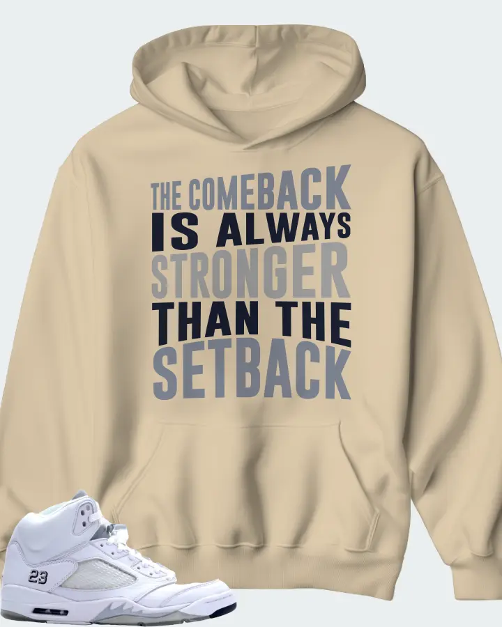 Jordan 5 Retro Sneaker Matching Cream Hoodie - The Comeback