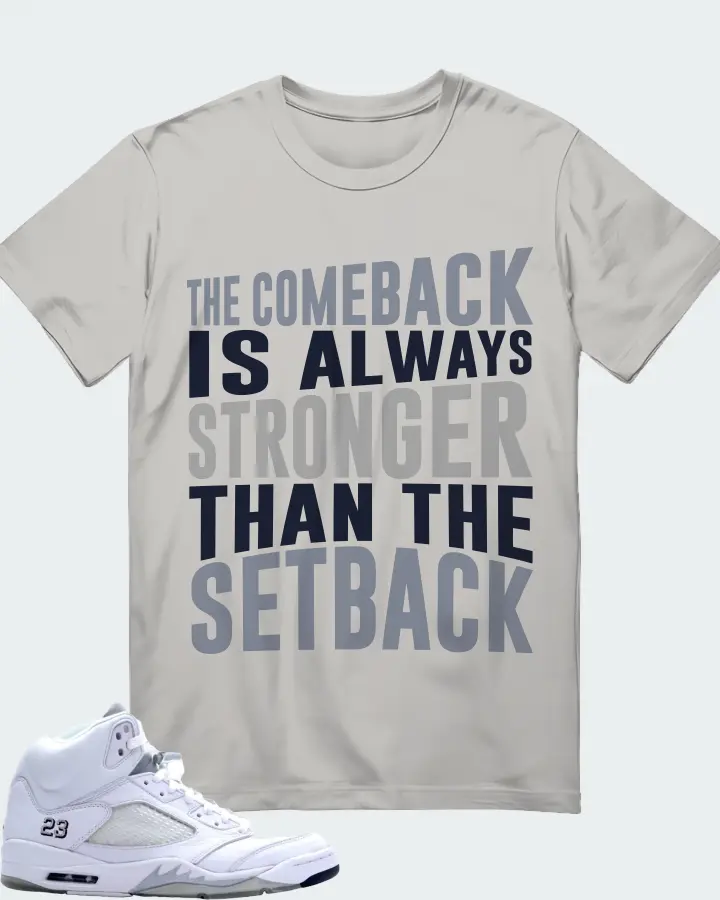 Jordan 5 Retro Sneaker Matching Grey Gildan T-Shirt - The Comeback