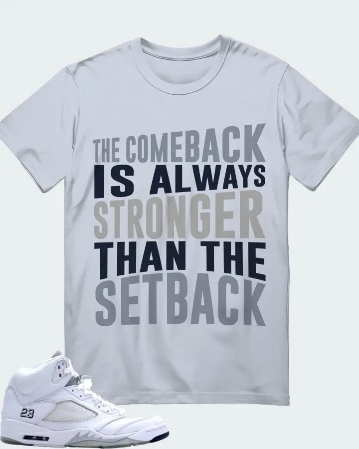 Jordan 5 Retro Sneaker Matching Light Blue T-Shirt - The Comeback