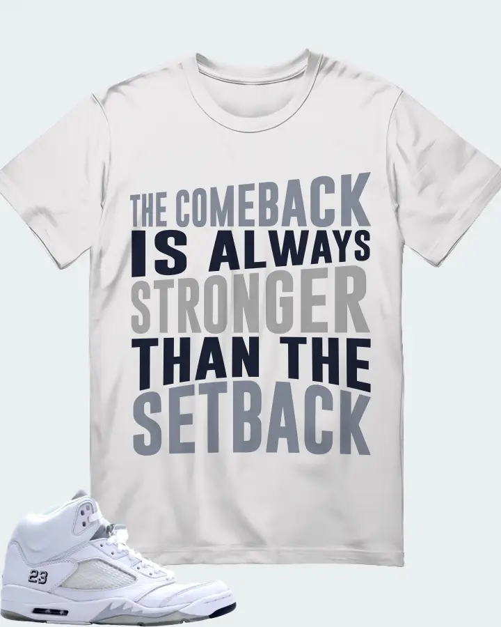 Jordan 5 Retro Sneaker Matching White Gildan T-Shirt - The Comeback