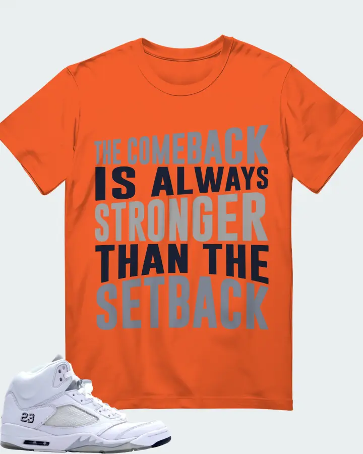 Jordan 5 Retro Sneaker Matching Orange T-Shirt - The Comeback