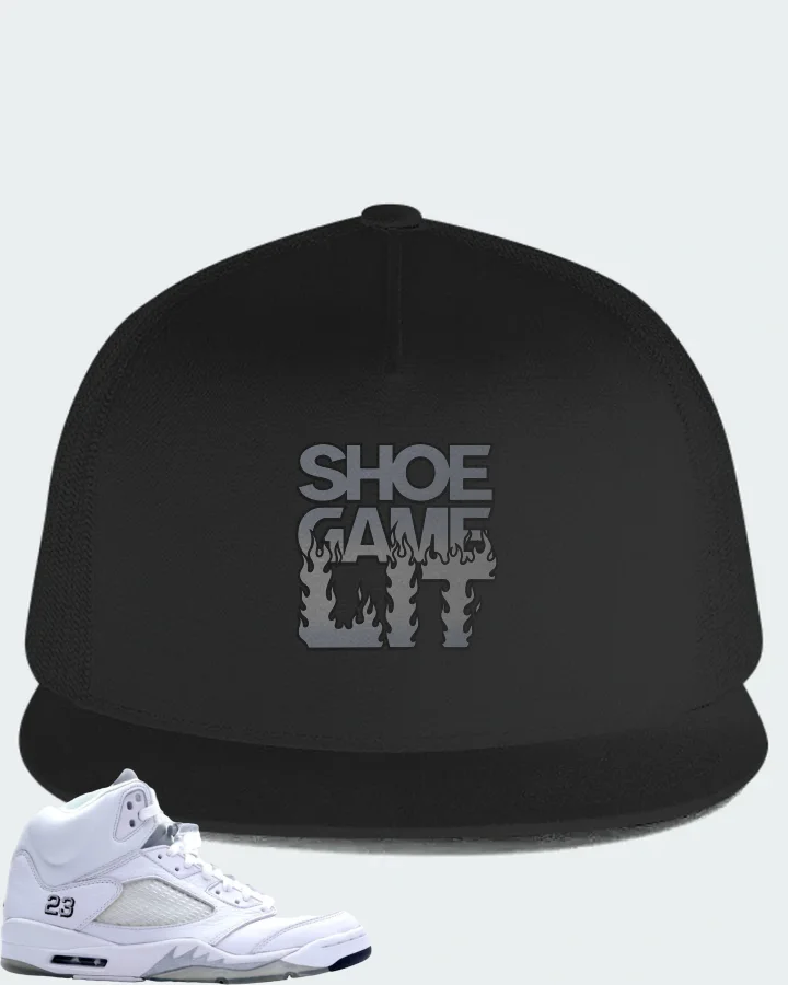 Jordan 5 Retro Sneaker Matching Black Hat - Shoe Game Lit Refreshed