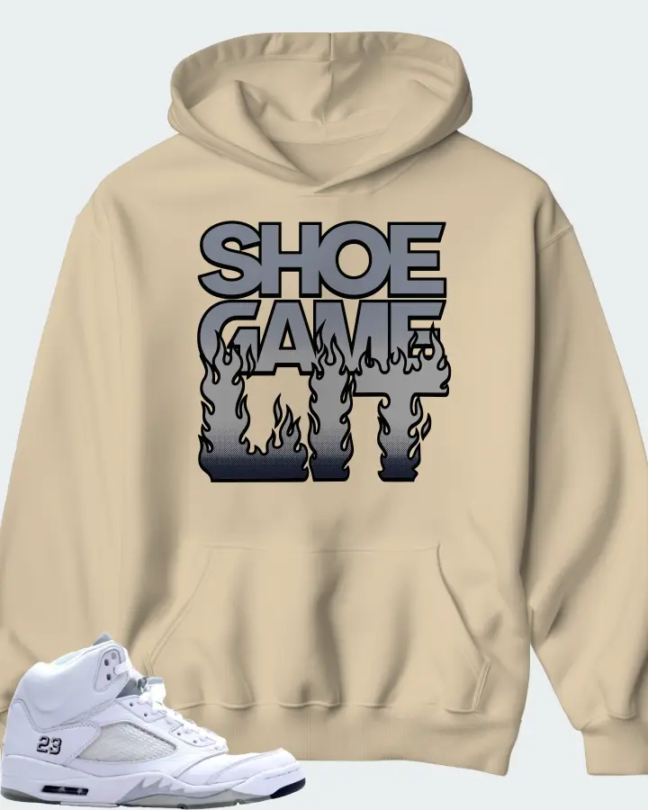 Jordan 5 Retro Sneaker Matching Cream Hoodie - Shoe Game Lit Refreshed