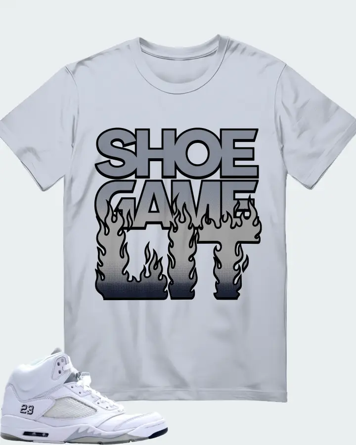 Jordan 5 Retro Sneaker Matching Light Blue T-Shirt - Shoe Game Lit Refreshed