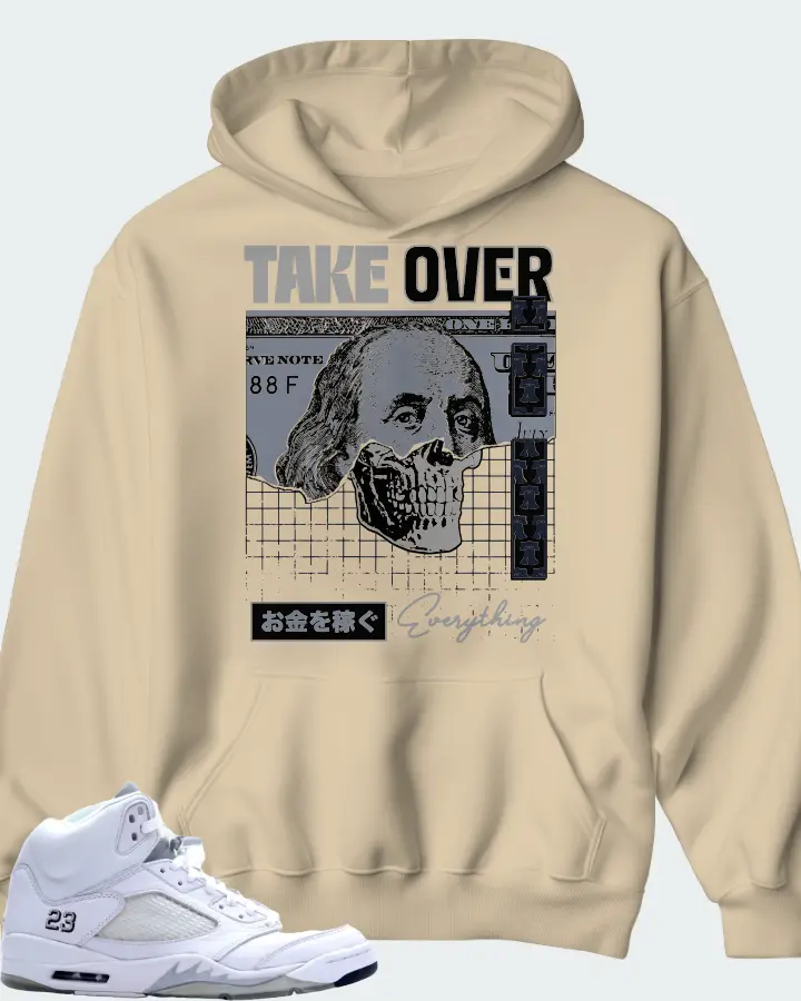 Jordan 5 Retro Sneaker Matching Cream Hoodie - Take Over