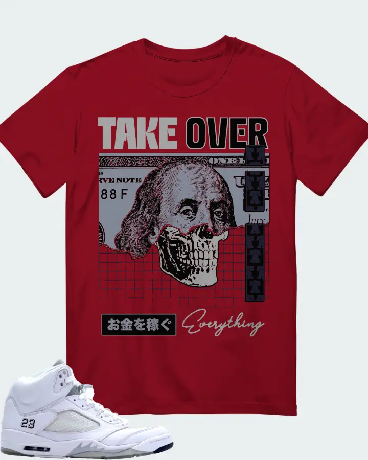 Jordan 5 Retro Sneaker Matching Cardinal T-Shirt - Take Over