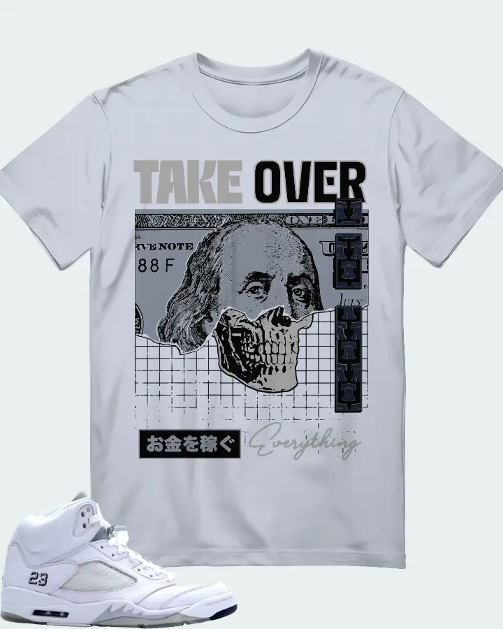 Jordan 5 Retro Sneaker Matching Light Blue T-Shirt - Take Over