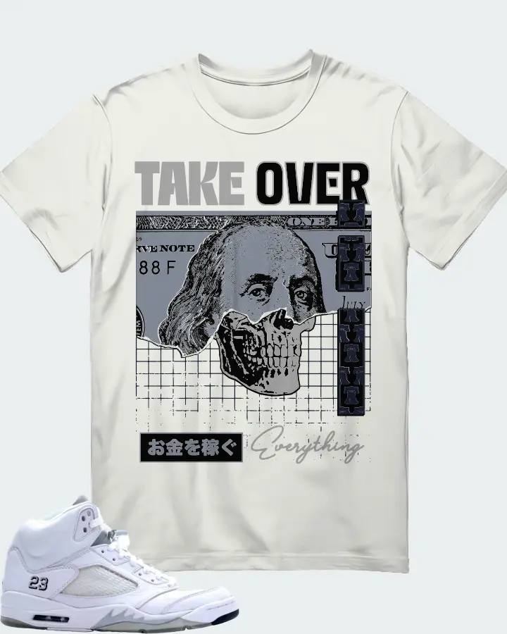 Jordan 5 Retro Sneaker Matching Ash T-Shirt - Take Over