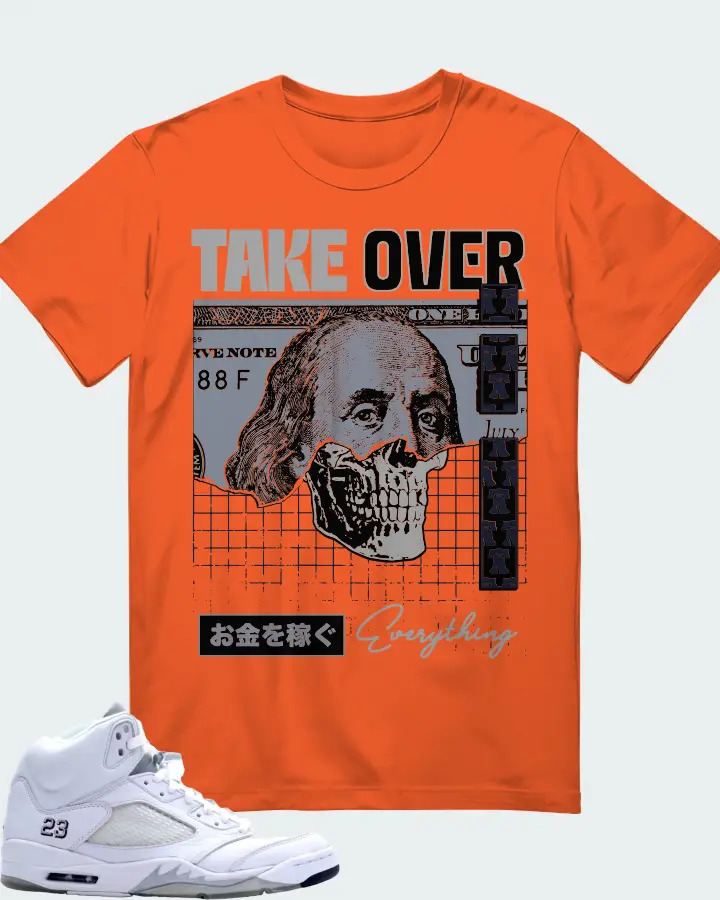 Jordan 5 Retro Sneaker Matching Orange T-Shirt - Take Over