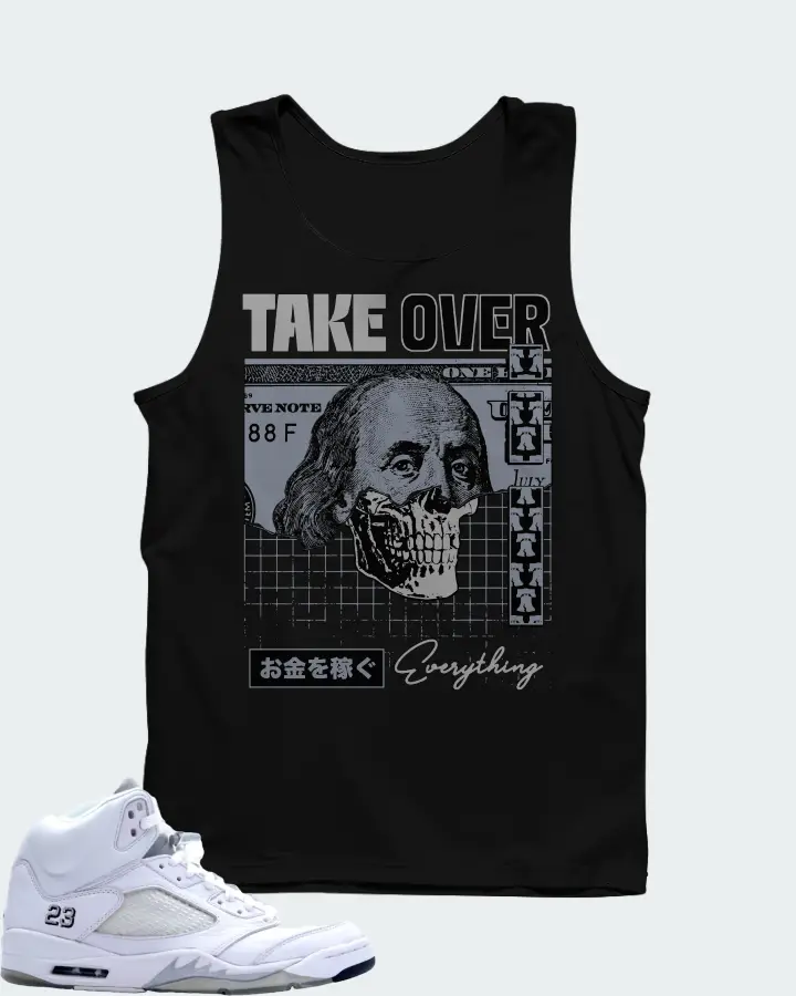 Jordan 5 Retro Sneaker Matching Black Tank Top - Take Over