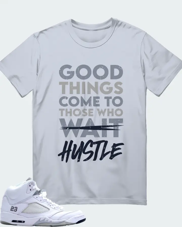 Jordan 5 Retro Sneaker Matching Light Blue T-Shirt - Good Things Come