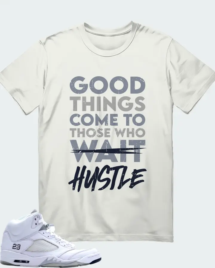 Jordan 5 Retro Sneaker Matching Ash T-Shirt - Good Things Come