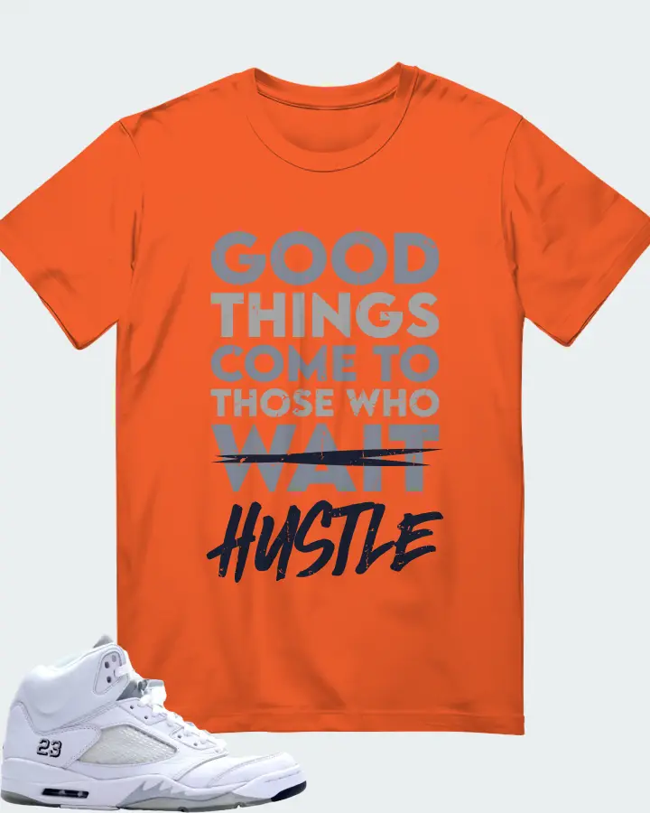 Jordan 5 Retro Sneaker Matching Orange T-Shirt - Good Things Come