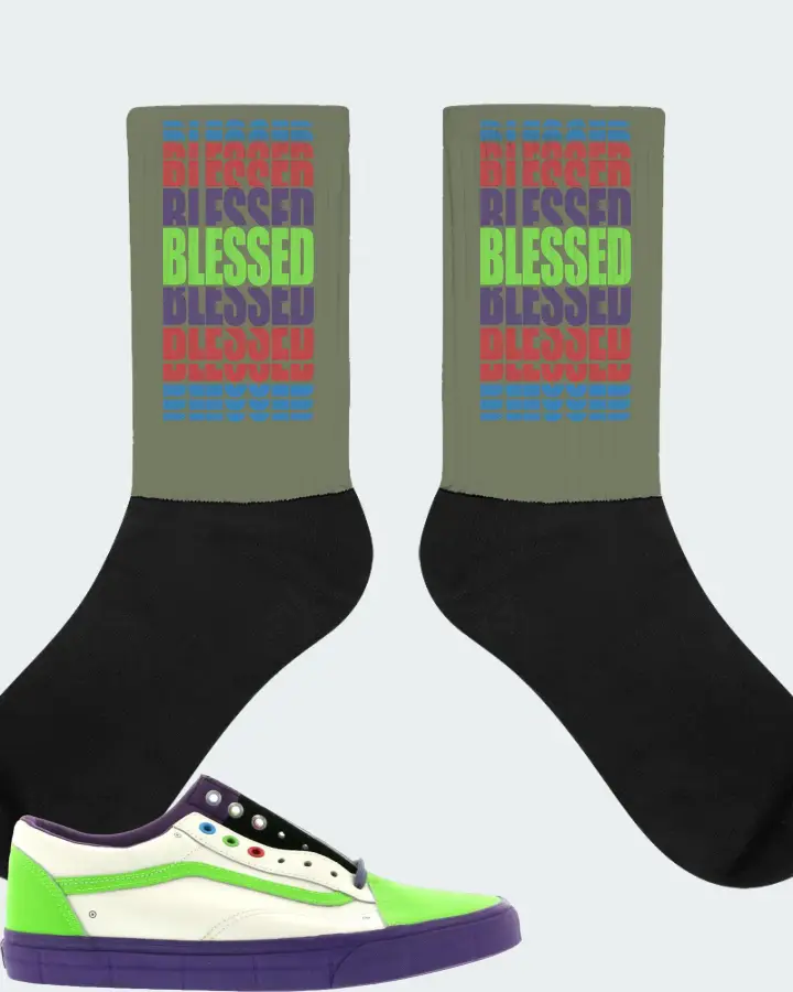 Vans Old Skool Sneaker Matching Olive Socks - BLESSED Many Times