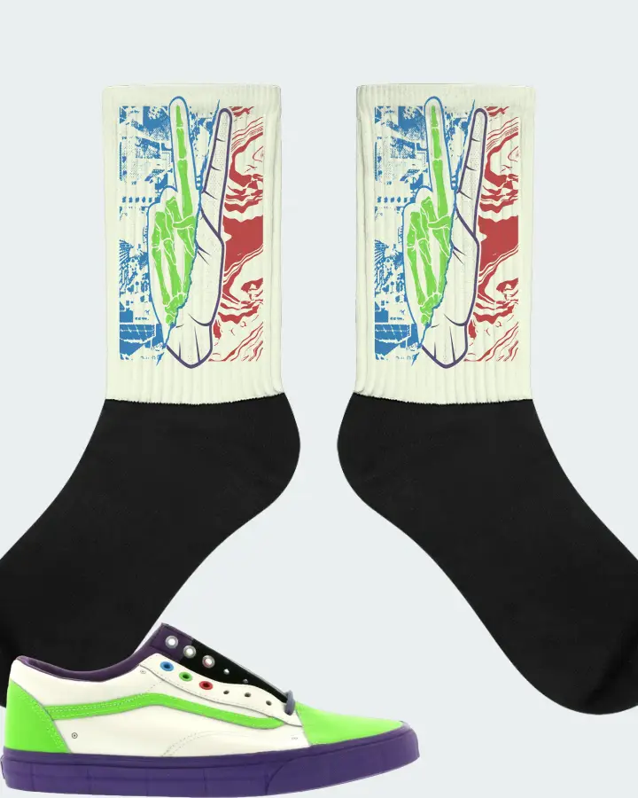 Vans Old Skool Sneaker Matching Citron Socks - Peace of mind