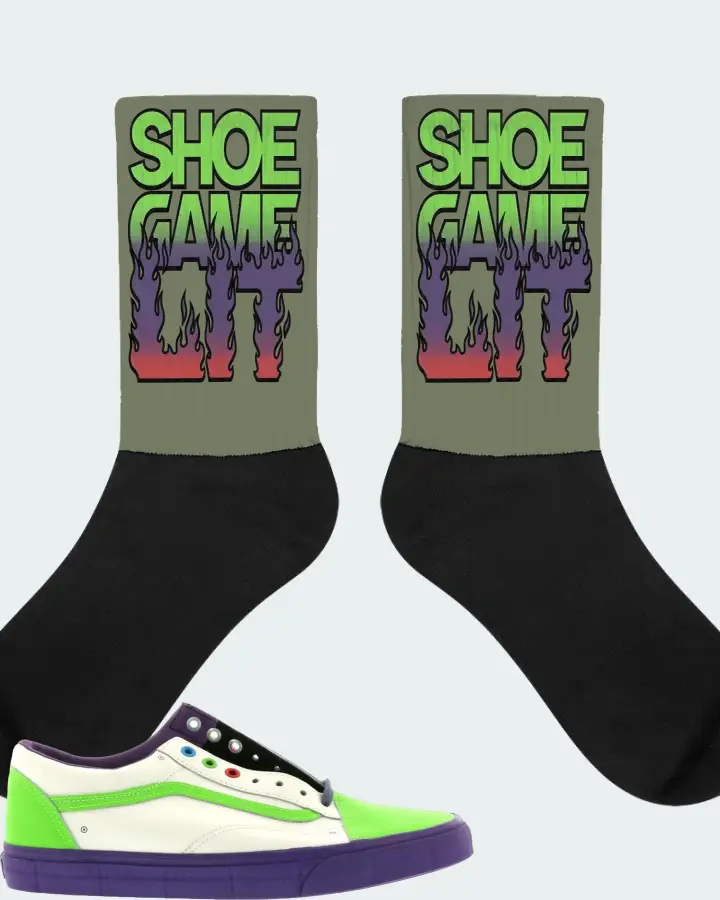 Vans Old Skool Sneaker Matching Olive Socks - Shoe Game Lit Refreshed