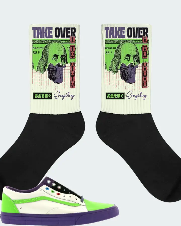 Vans Old Skool Sneaker Matching Citron Socks - Take Over