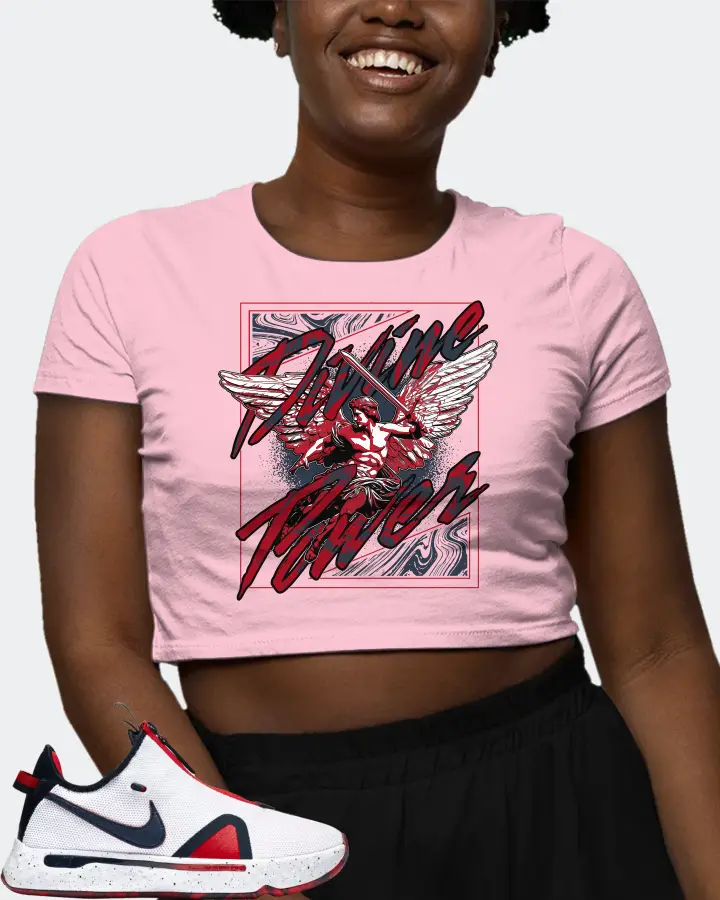 Nike PG 4 Sneaker Matching Pink Crop Top (Divine Power) - View 3