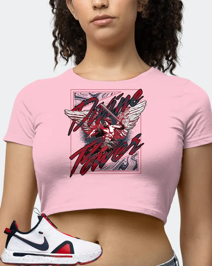 Nike PG 4 Sneaker Matching Pink Crop Top (Divine Power) - View 4