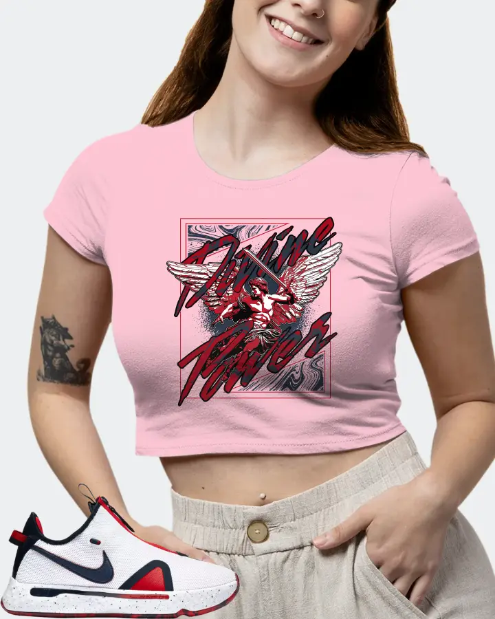 Nike PG 4 Sneaker Matching Pink Crop Top (Divine Power) - View 7