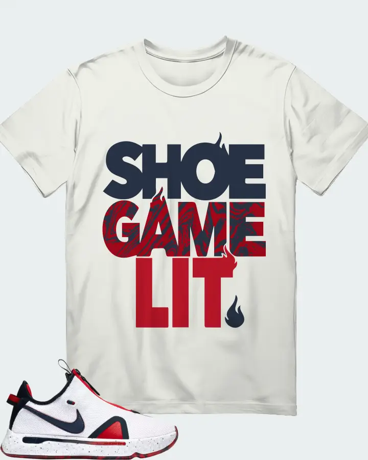 Nike PG 4 Sneaker Matching Ash T-Shirt - Shoe Game Lit Classic