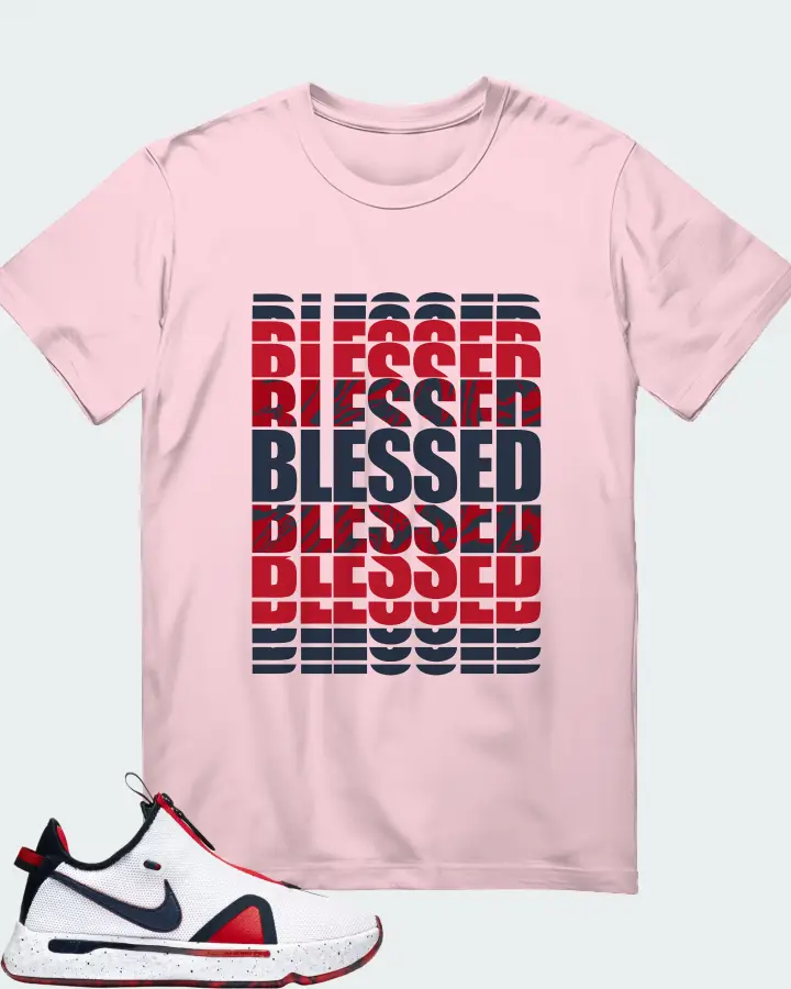 Nike PG 4 Sneaker Matching Soft Pink T-Shirt - BLESSED Many Times