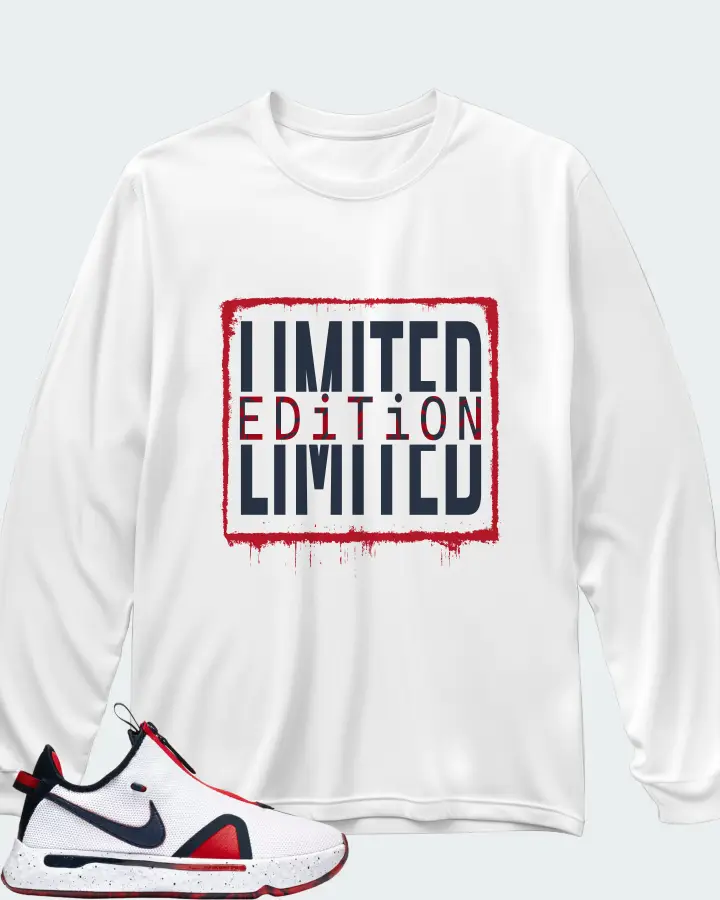 Nike PG 4 Sneaker Matching White Long Sleeve T-Shirt - LIMITED EDITION