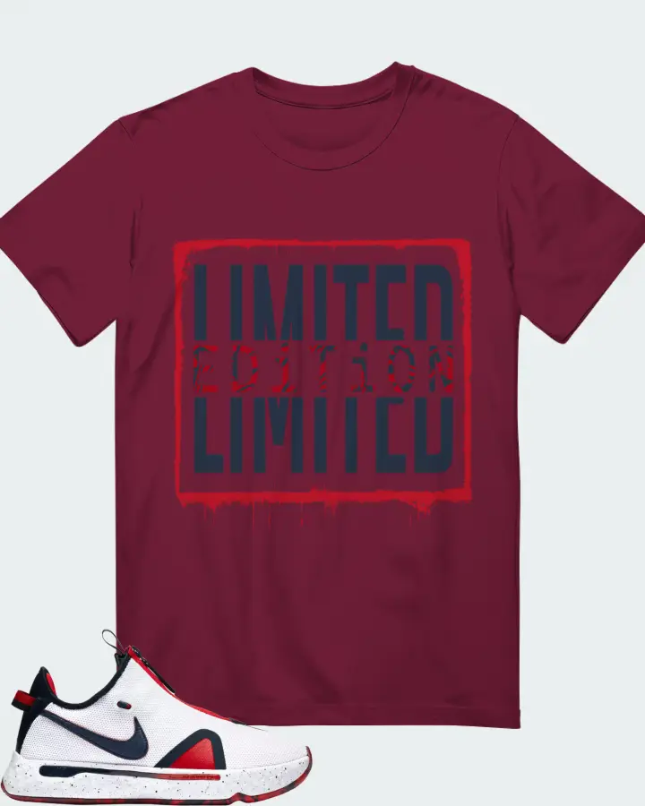 Nike PG 4 Sneaker Matching Maroon Gildan T-Shirt - LIMITED EDITION