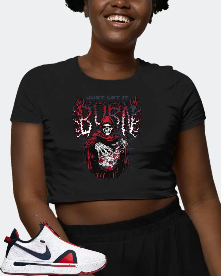 Nike PG 4 Sneaker Matching Black Crop Top (Just Let It Burn) - View 3