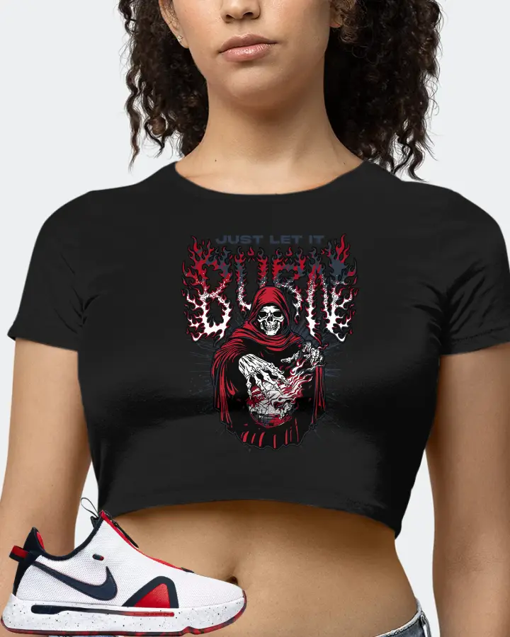 Nike PG 4 Sneaker Matching Black Crop Top (Just Let It Burn) - View 4