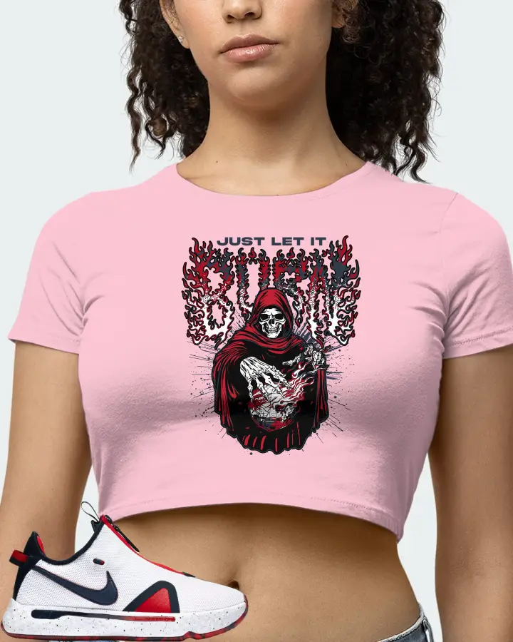Nike PG 4 Sneaker Matching Pink Crop Top (Just Let It Burn) - View 4
