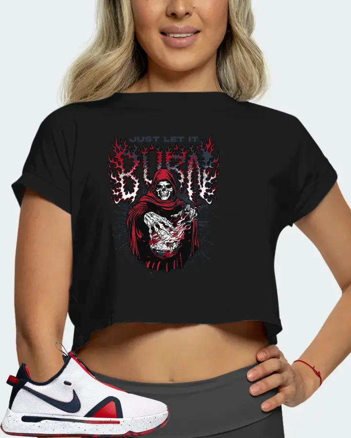 Nike PG 4 Sneaker Matching Black Crop Top (Just Let It Burn) - View 5