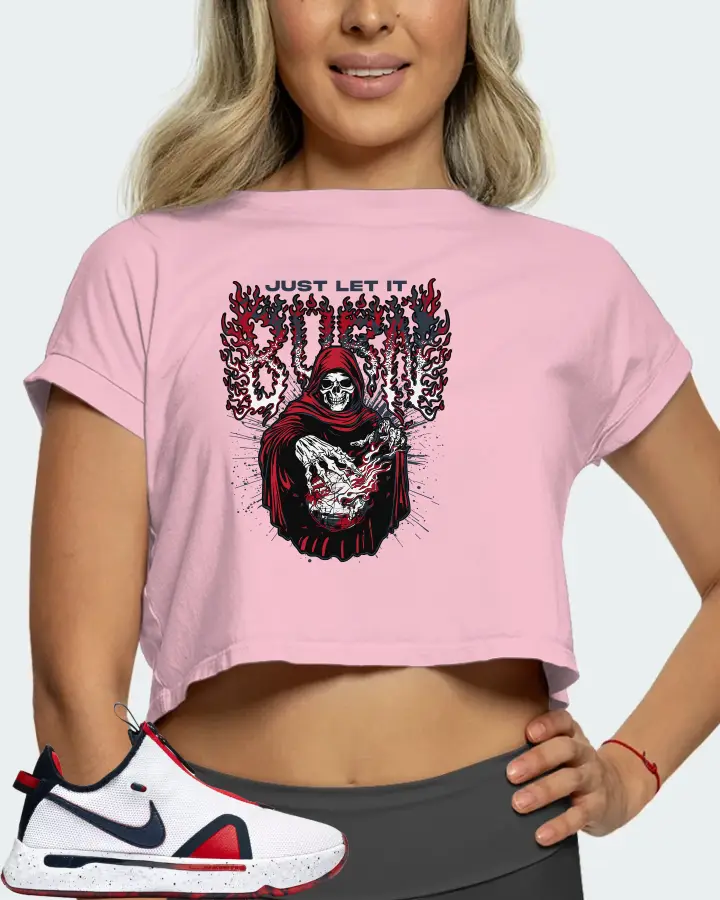 Nike PG 4 Sneaker Matching Pink Crop Top (Just Let It Burn) - View 5
