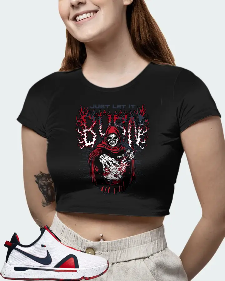 Nike PG 4 Sneaker Matching Black Crop Top (Just Let It Burn) - View 6