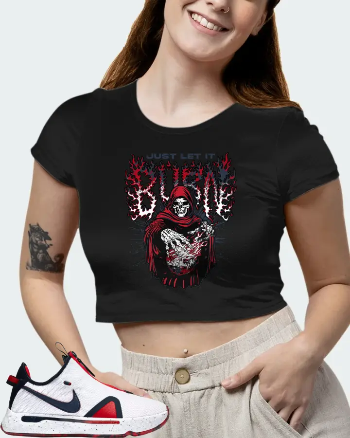 Nike PG 4 Sneaker Matching Black Crop Top (Just Let It Burn) - View 7