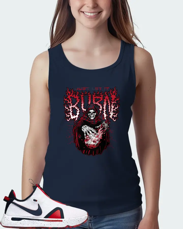 Nike PG 4 Sneaker Matching Navy Tank Top (Just Let It Burn) - View 5
