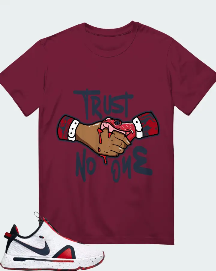 Nike PG 4 Sneaker Matching Maroon Gildan T-Shirt - Trust No One