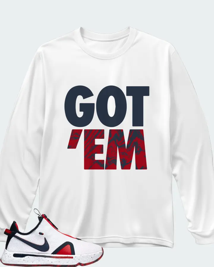 Nike PG 4 Sneaker Matching White Long Sleeve T-Shirt - Got Em