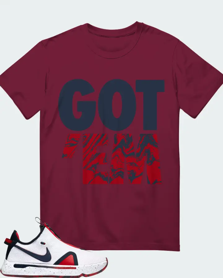 Nike PG 4 Sneaker Matching Maroon Gildan T-Shirt - Got Em