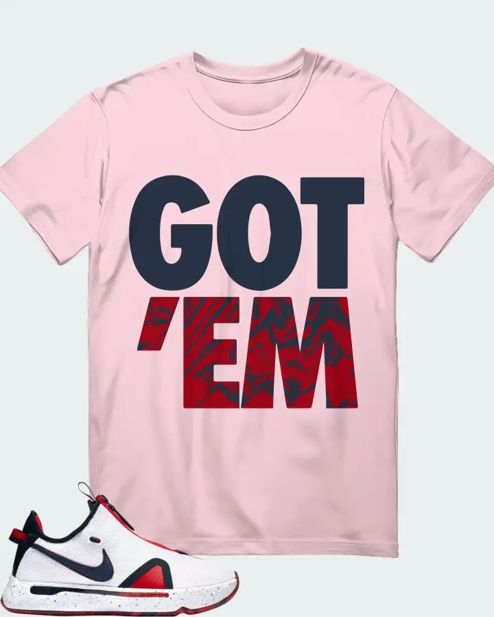 Nike PG 4 Sneaker Matching Soft Pink T-Shirt - Got Em