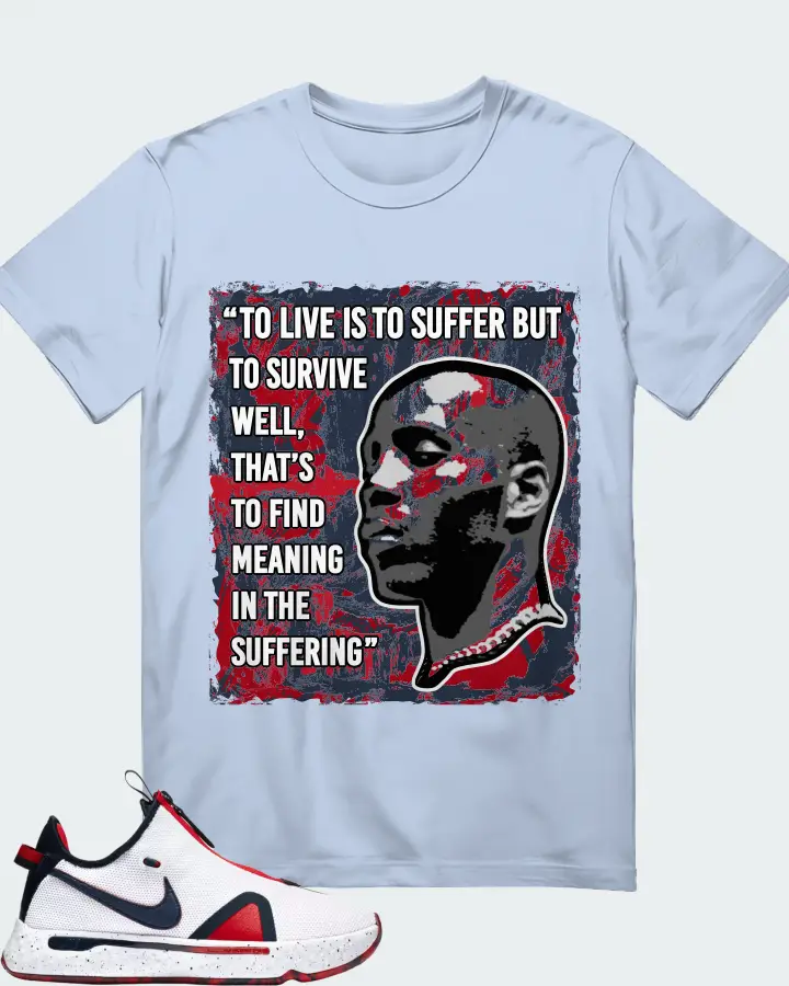 Nike PG 4 Sneaker Matching Baby Blue T-Shirt - DMX Suffer Quote