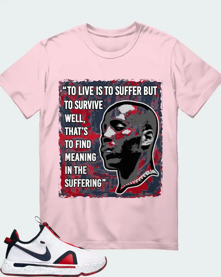 Nike PG 4 Sneaker Matching Soft Pink T-Shirt - DMX Suffer Quote