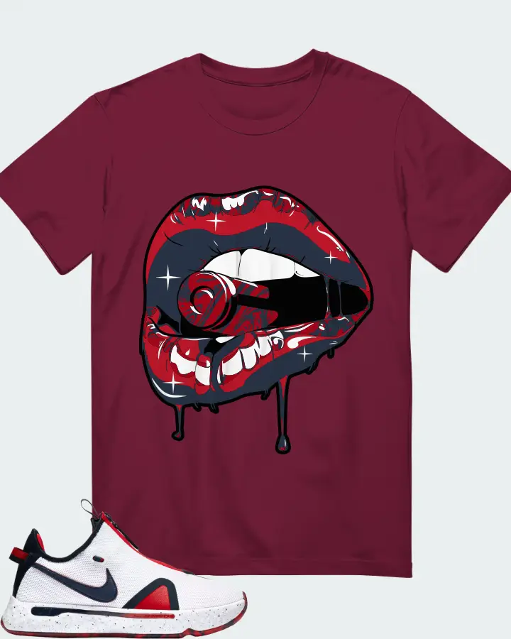 Nike PG 4 Sneaker Matching Maroon Gildan T-Shirt - Kiss of Death