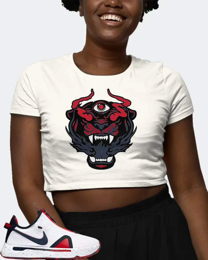 Nike PG 4 Sneaker Matching Ecru White Crop Top (The Beast) - View 3